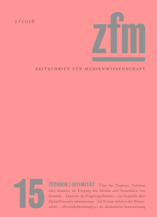 Gesellschaft für Medienwissenschaft (ed.): Zeitschrift für Medienwissenschaft 15