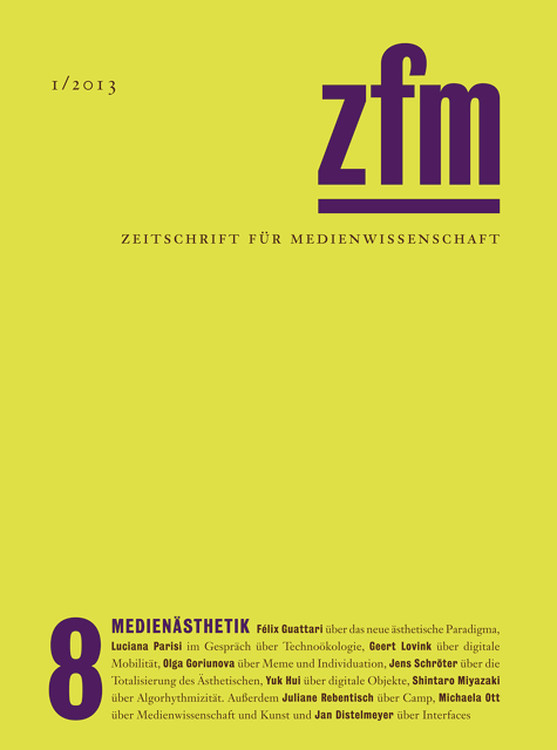 Gesellschaft für Medienwissenschaft (ed.): Zeitschrift für Medienwissenschaft 8